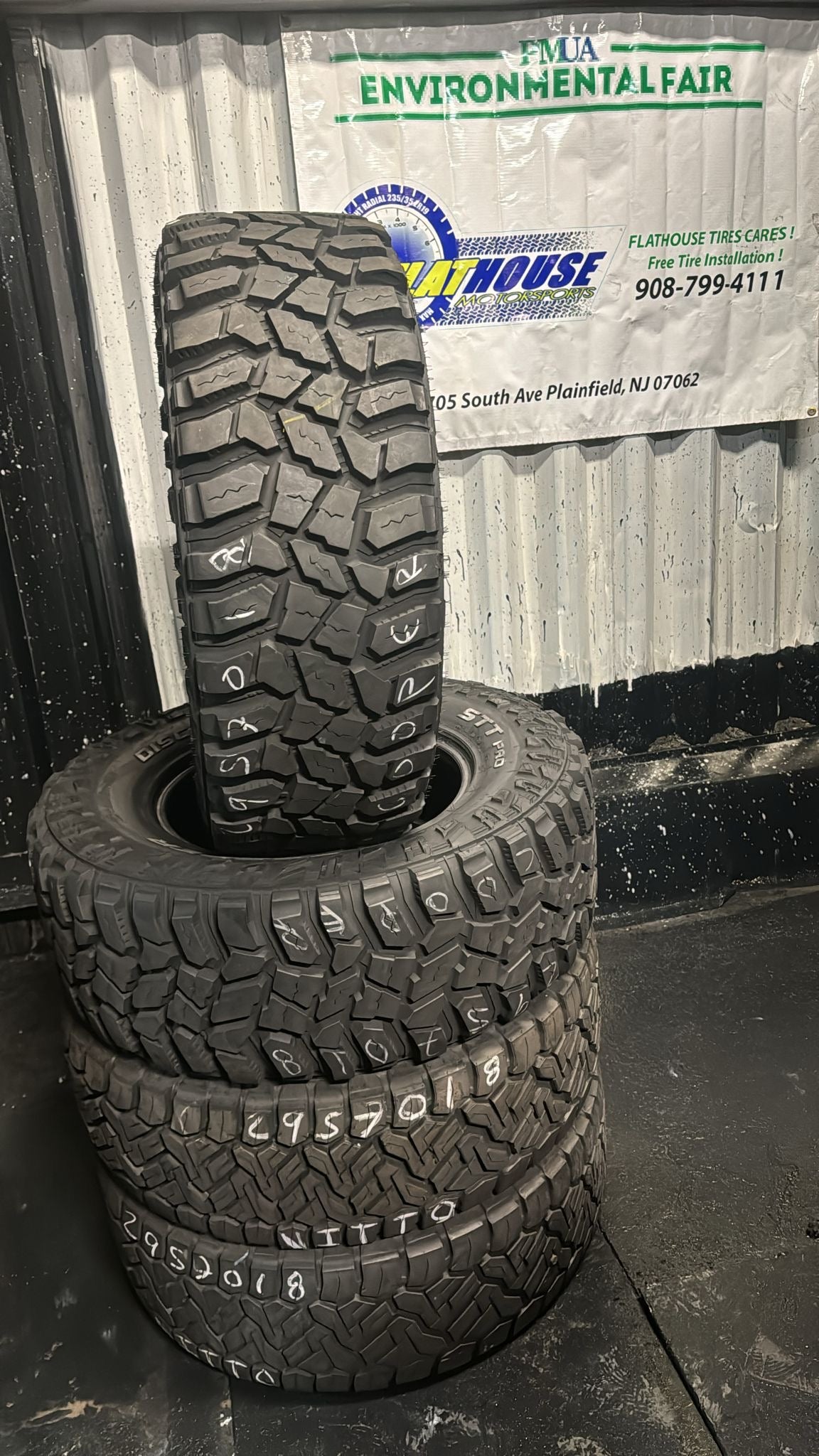 Mixed Set of 4 Used Tires - 2 Nitto & 2 Cooper - 295/70/18 LT