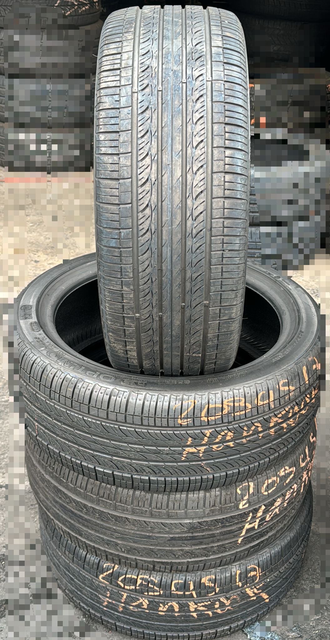 Set of 4 Used Hankook Tires - 205/45/17