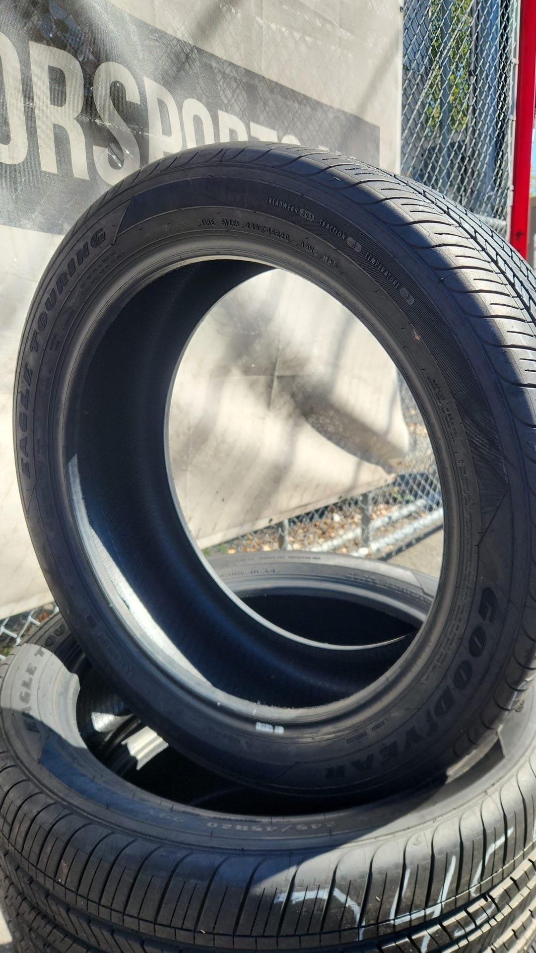 Set of 4 Used Goodyear Tires Size: 245/45/20