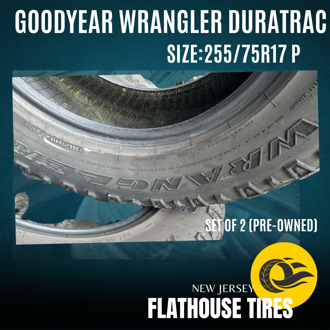 Goodyear Wrangler DuraTrac 255/75R17 P - Set of 2 Pre-Owned Tires
