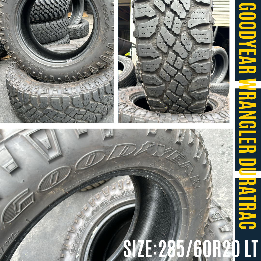 Goodyear Wrangler DuraTrac 285/60R20 LT - Set of 2 Pre-Owned Tires
