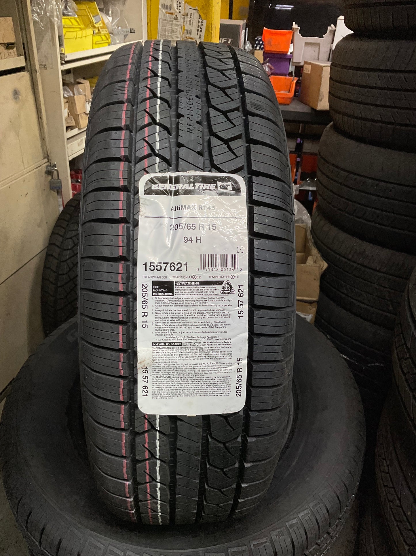 205/65/15 general altimax rt45 94h