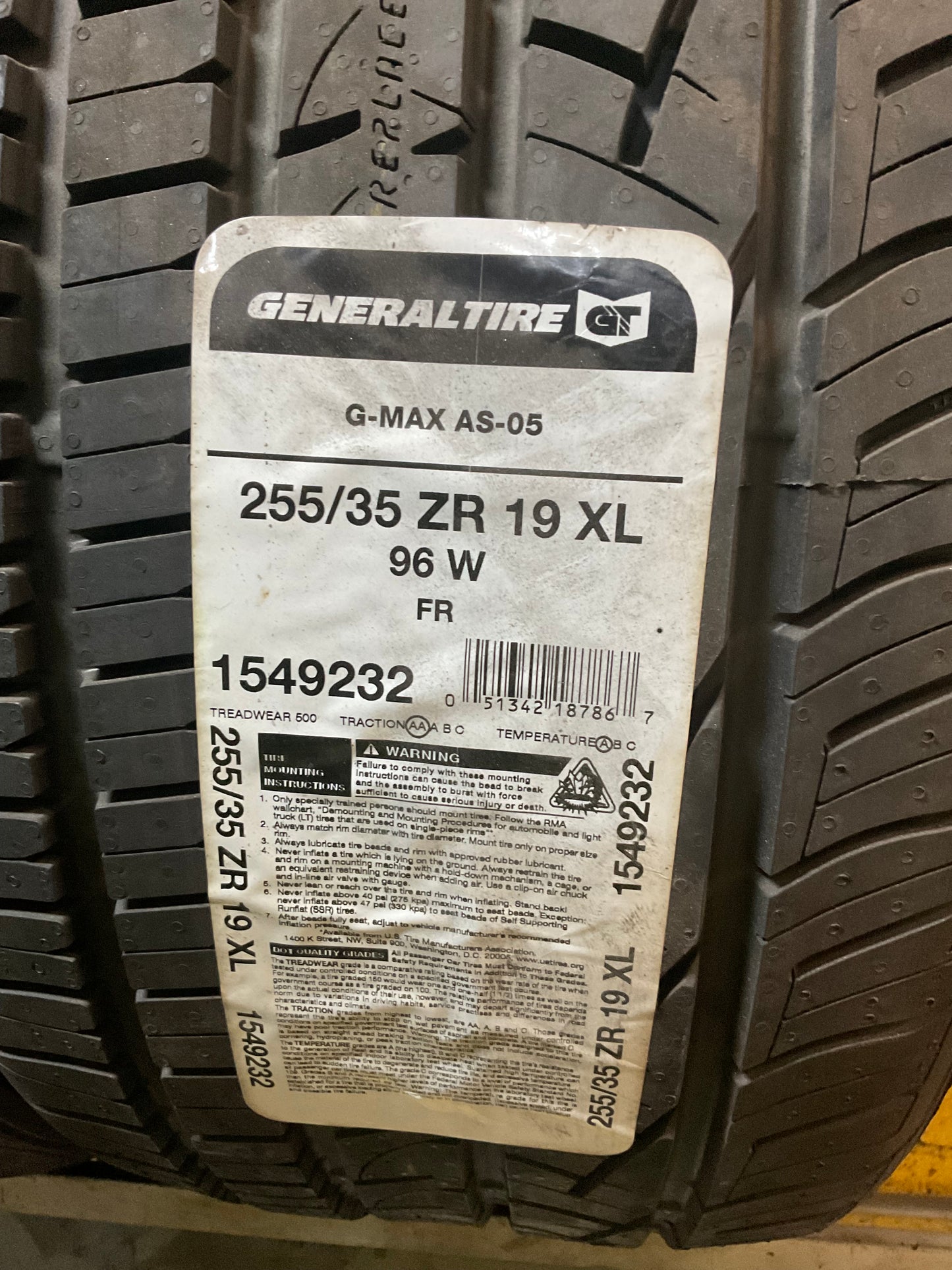 General G-Max AS-07 All Season 255/35ZR19 96W