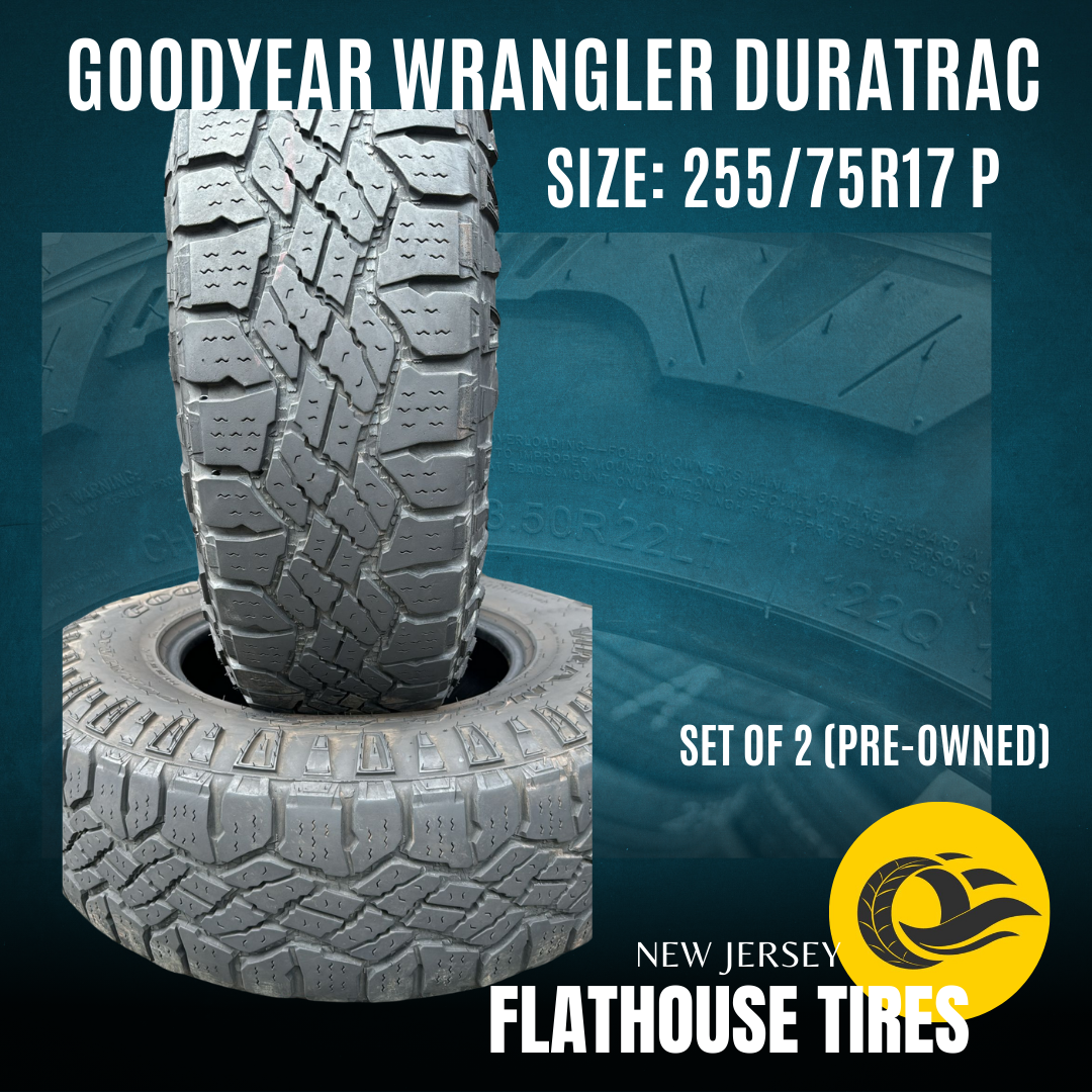 Goodyear Wrangler DuraTrac 255/75R17 P - Set of 2 Pre-Owned Tires