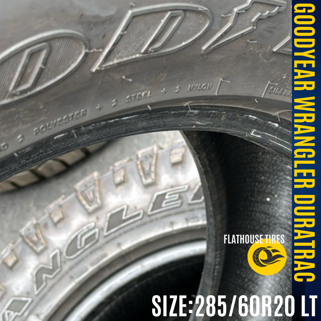 Goodyear Wrangler DuraTrac 285/60R20 LT - Set of 2 Pre-Owned Tires