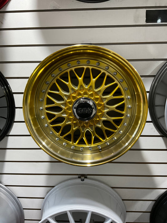 BBS INSPIRED 17x8 + 32 white machined Lip ESM-002R Rims 5x100