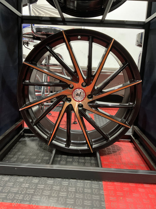 IMPACT RACING INSPIRED 608 gloss black machined red face 22x9 +38 offset 5x114.3 bolt pattern&nbsp;