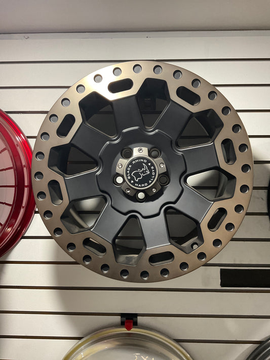 Black Rhino Warlord Matte Black with Machined Dark Tint 8-Lug Wheel; 17x9; -12mm Offset