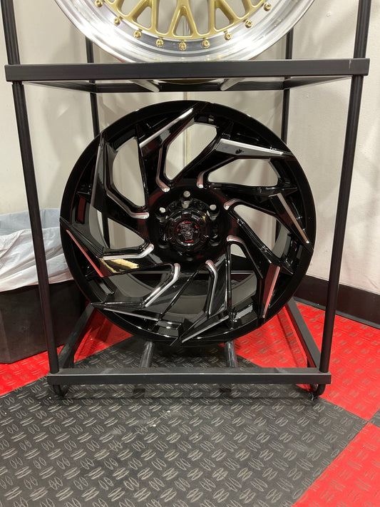 Fuel D753 Reaction 20X9 8X170 20Et 124.3Cb Gloss Black Milled Wheel